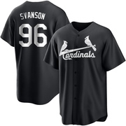 Matthew Svanson Men's St. Louis Cardinals Jersey - Black/White Replica