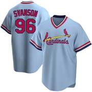 Matthew Svanson Men's St. Louis Cardinals Road Cooperstown Collection Jersey - Light Blue Replica