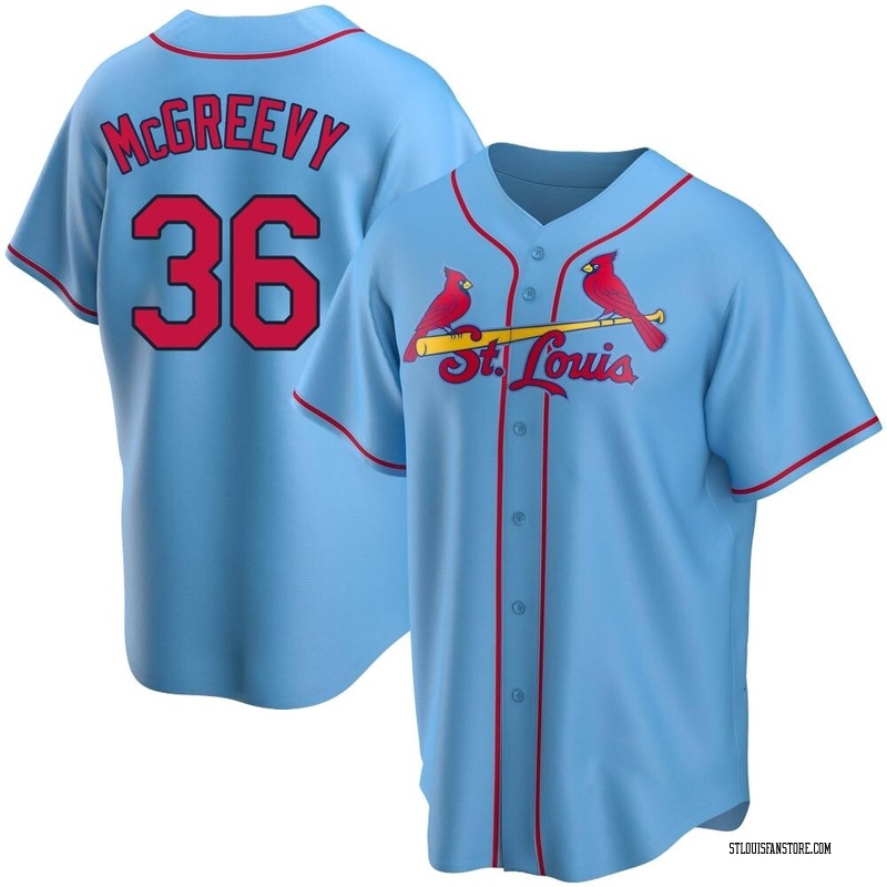 Michael McGreevy Men's St. Louis Cardinals Alternate Jersey - Light Blue Replica