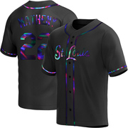 Mike Matheny Men's St. Louis Cardinals Alternate Jersey - Black Holographic Replica