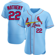 Mike Matheny Men's St. Louis Cardinals Alternate Jersey - Light Blue Authentic