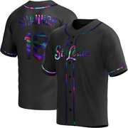 Mike Shannon Men's St. Louis Cardinals Alternate Jersey - Black Holographic Replica