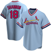 Mike Shannon Men's St. Louis Cardinals Road Cooperstown Collection Jersey - Light Blue Replica