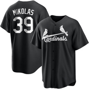 Miles Mikolas Men's St. Louis Cardinals Jersey - Black/White Replica