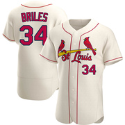 Nelson Briles Men's St. Louis Cardinals Alternate Jersey - Cream Authentic