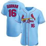 Nolan Gorman Men's St. Louis Cardinals Alternate Jersey - Light Blue Authentic