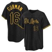 Nolan Gorman Youth St. Louis Cardinals Snake Skin City Jersey - Black Replica