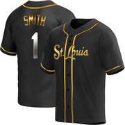 Ozzie Smith Men's St. Louis Cardinals Alternate Jersey - Black Golden Replica