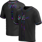 Ozzie Smith Men's St. Louis Cardinals Alternate Jersey - Black Holographic Replica