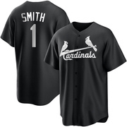 Ozzie Smith Men's St. Louis Cardinals Jersey - Black/White Replica