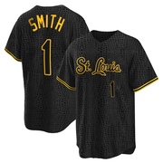 Ozzie Smith Men's St. Louis Cardinals Snake Skin City Jersey - Black Replica