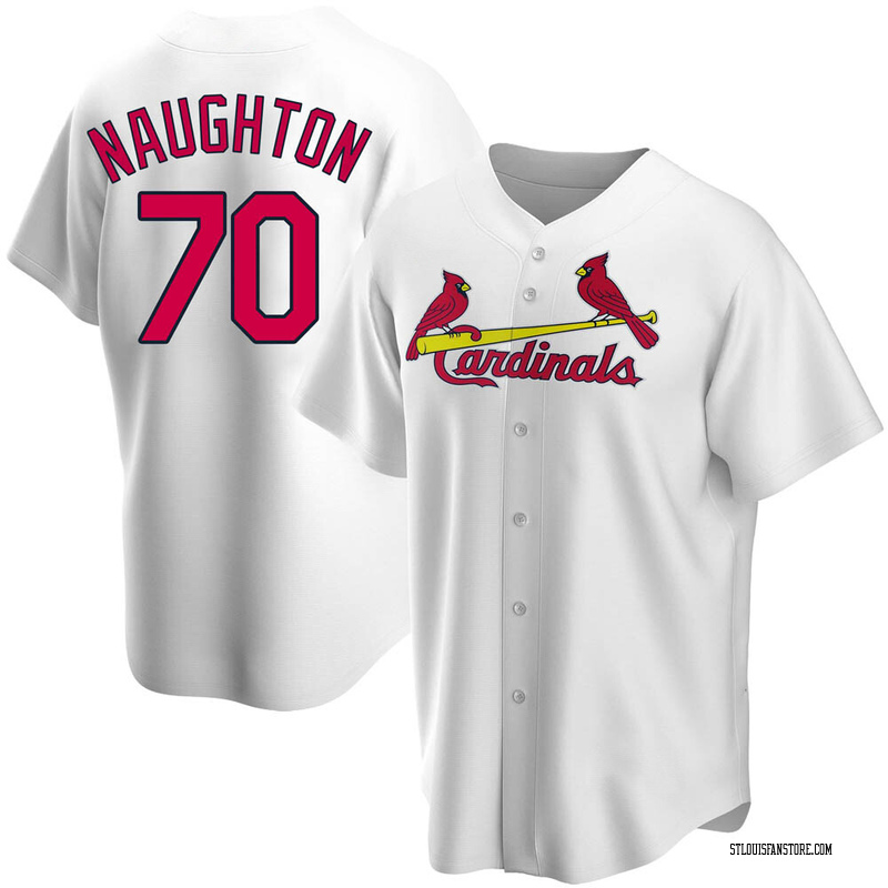 Packy Naughton Men's Nike White St. Louis Cardinals Home Replica Custom Jersey Size: Extra Large