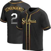 Red Schoendienst Men's St. Louis Cardinals Alternate Jersey - Black Golden Replica