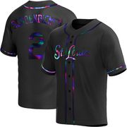 Red Schoendienst Men's St. Louis Cardinals Alternate Jersey - Black Holographic Replica