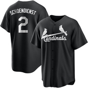 Red Schoendienst Men's St. Louis Cardinals Jersey - Black/White Replica