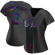 Red Schoendienst Women's St. Louis Cardinals Alternate Jersey - Black Holographic Replica