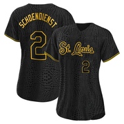 Red Schoendienst Women's St. Louis Cardinals Snake Skin City Jersey - Black Authentic