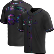 Ryan Fernandez Men's St. Louis Cardinals Alternate Jersey - Black Holographic Replica