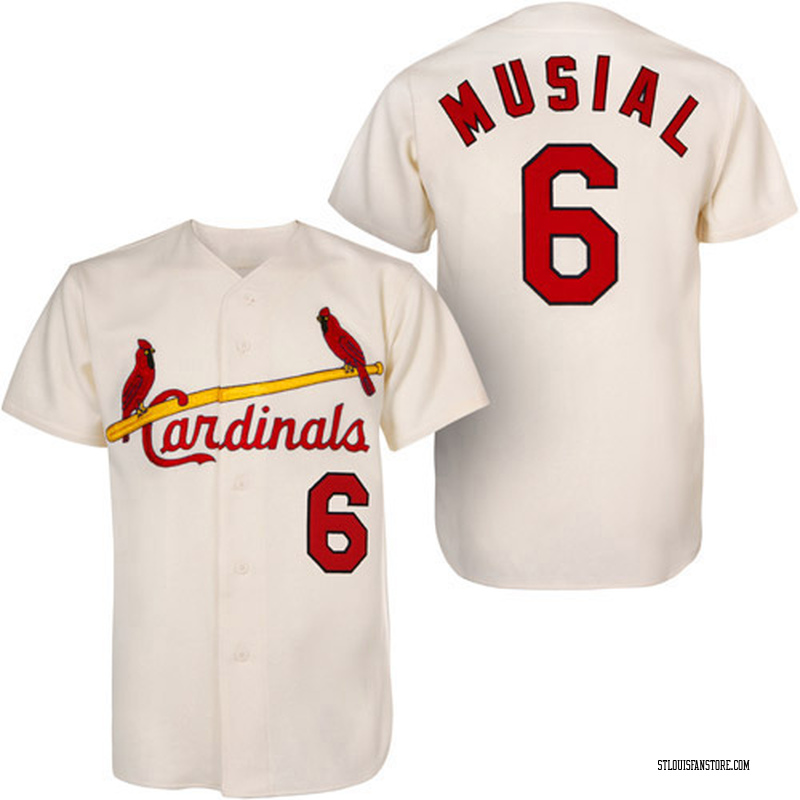 Stan Musial Men's St. Louis Cardinals 1963 Throwback Jersey - Cream Authentic