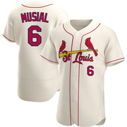 Stan Musial Men's St. Louis Cardinals Alternate Jersey - Cream Authentic