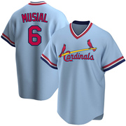 Stan Musial Men's St. Louis Cardinals Road Cooperstown Collection Jersey - Light Blue Replica