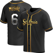 Stan Musial Youth St. Louis Cardinals Alternate Jersey - Black Golden Replica