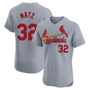 Steven Matz Men's St. Louis Cardinals Road Jersey - Gray Elite