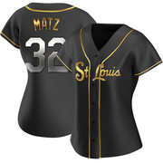 Steven Matz Women's St. Louis Cardinals Alternate Jersey - Black Golden Replica