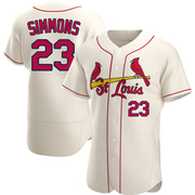 Ted Simmons Men's St. Louis Cardinals Alternate Jersey - Cream Authentic