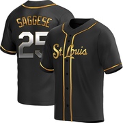 Thomas Saggese Men's St. Louis Cardinals Alternate Jersey - Black Golden Replica