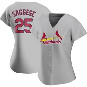 Thomas Saggese Women's St. Louis Cardinals Road Jersey - Gray Authentic