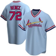 Tink Hence Men's St. Louis Cardinals Road Cooperstown Collection Jersey - Light Blue Replica