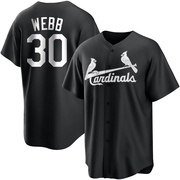 Tyler Webb Men's St. Louis Cardinals Jersey - Black/White Replica