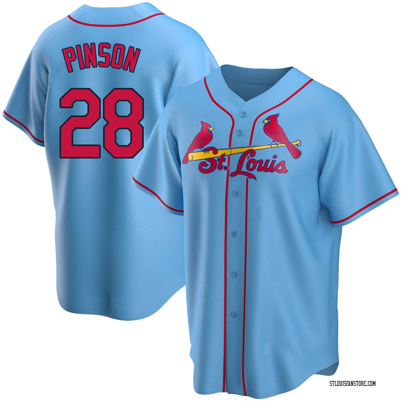 Vada Pinson Men's St. Louis Cardinals Alternate Jersey - Light Blue Replica