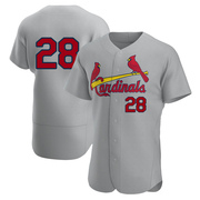 Vada Pinson Men's St. Louis Cardinals Road Jersey - Gray Authentic