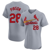 Vada Pinson Men's St. Louis Cardinals Road Jersey - Gray Elite