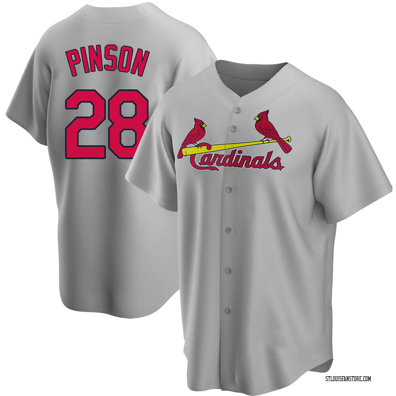 Vada Pinson Men's St. Louis Cardinals Road Jersey - Gray Replica