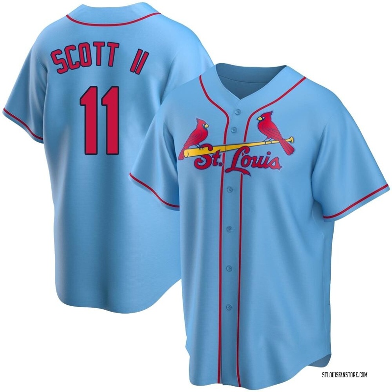 Victor Scott II Men's St. Louis Cardinals Alternate Jersey - Light Blue Replica