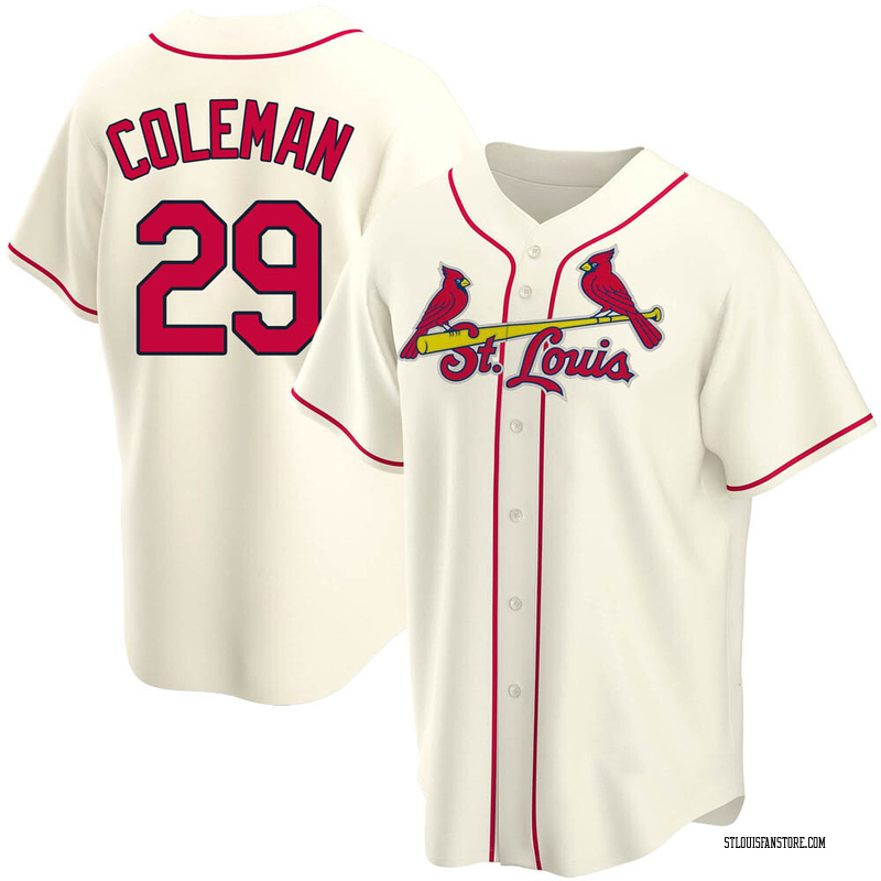 Men's St. Louis Cardinals #29 Vince Coleman Replica White Throwback  Baseball Jersey