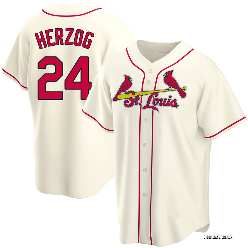 Whitey Herzog Men's St. Louis Cardinals Alternate Jersey - Cream Replica