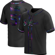 Willie McGee Men's St. Louis Cardinals Alternate Jersey - Black Holographic Replica