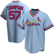 Zack Thompson Men's St. Louis Cardinals Road Cooperstown Collection Jersey - Light Blue Replica